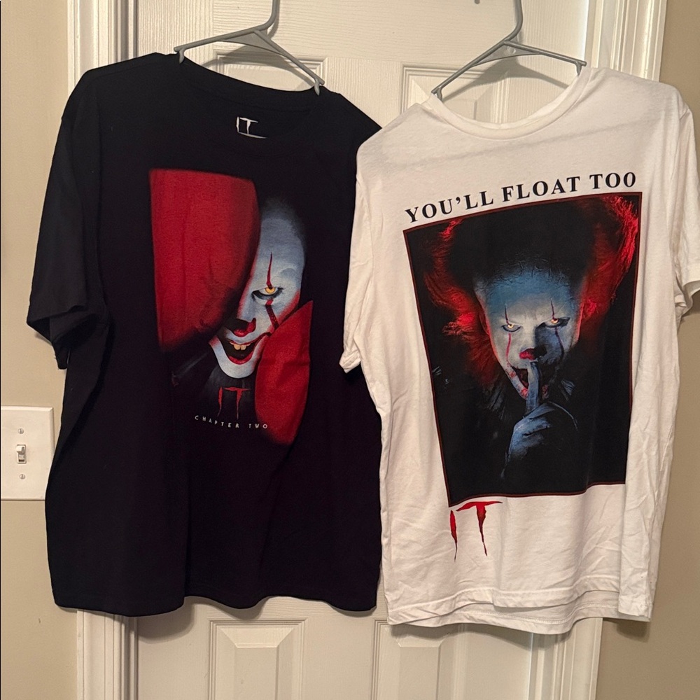 NWOT Unisex Horror Graphic T-Shirts - Black Mens size XL snd  White L